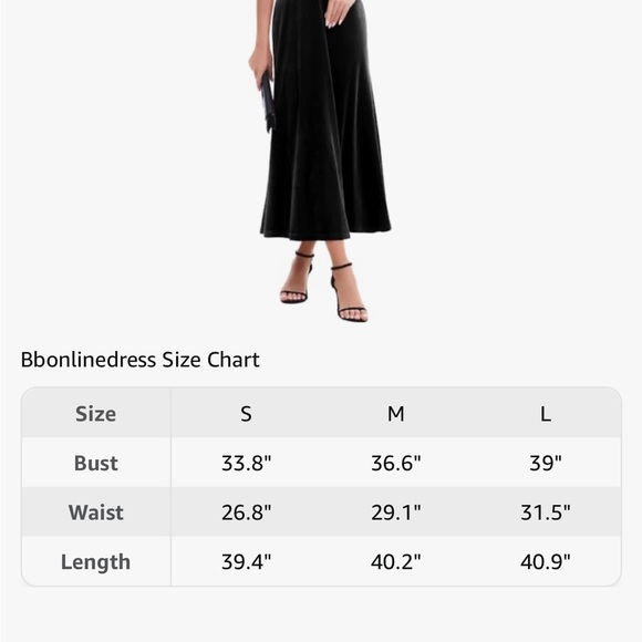 Black Velvet Midi Dress - Picture 6 of 6